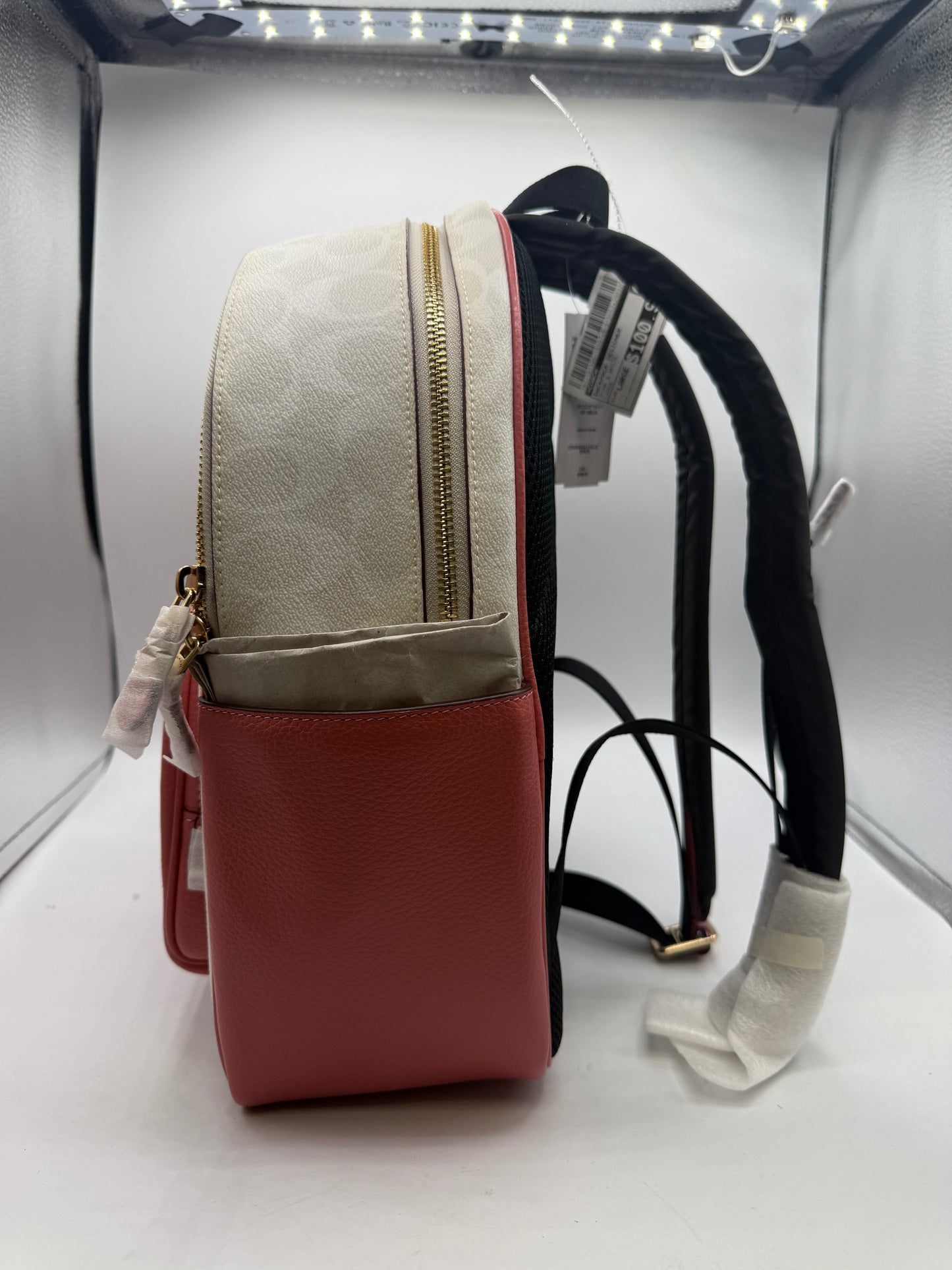 BACKPACK DESIGNER by COACH In PINK & WHITE, Size: LARGE
