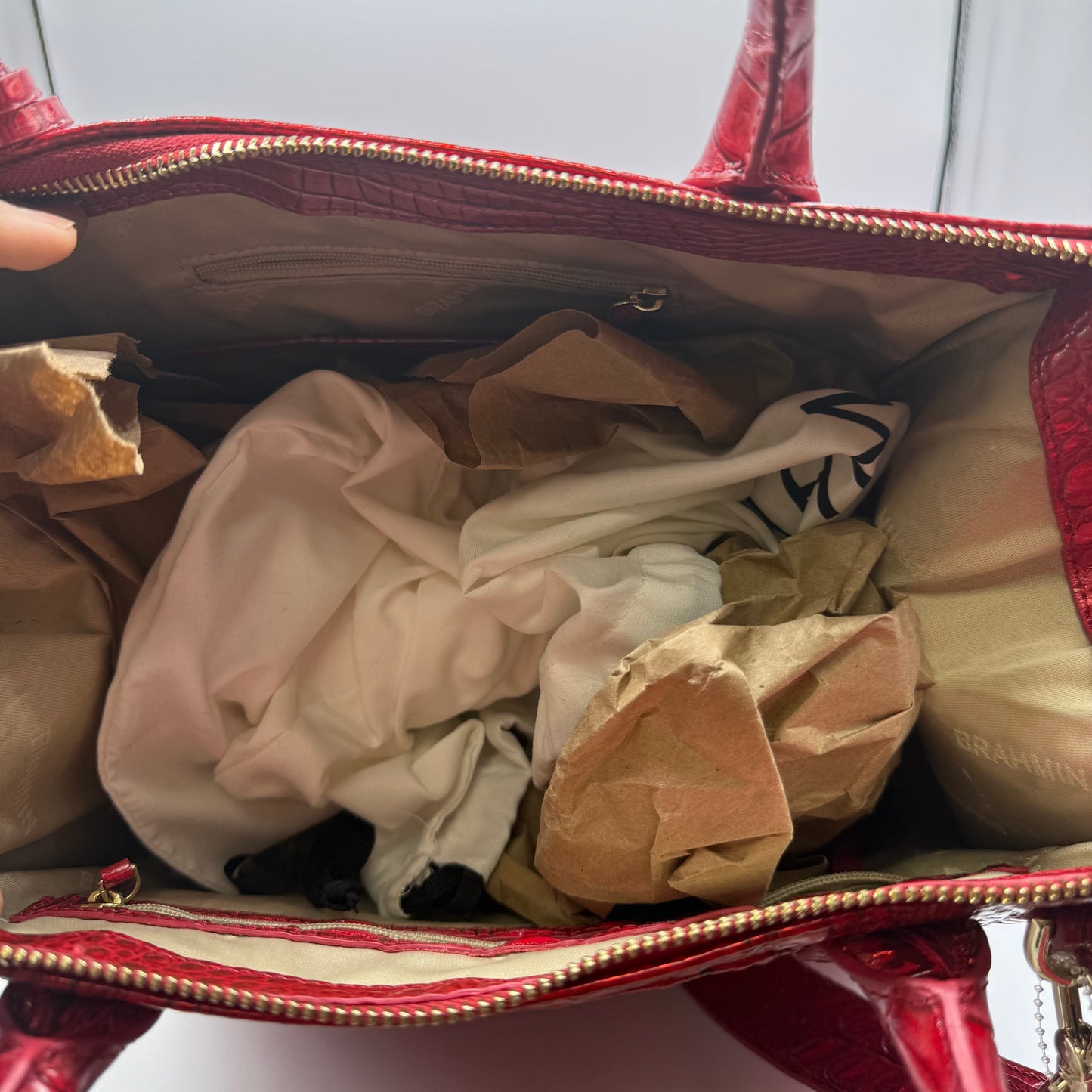 HANDBAG DESIGNER by BRAHMIN In RED, Size: LARGE