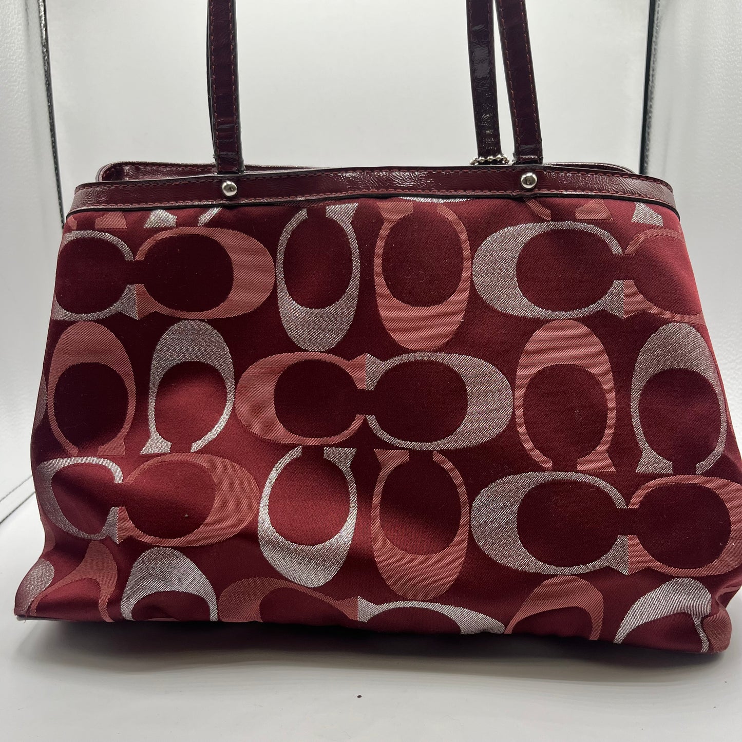 TOTE DESIGNER by COACH In MAROON, Size: MEDIUM