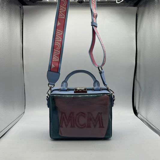 CROSSBODY LUXURY DESIGNER by MCM In BLUE & PINK, Size: SMALL