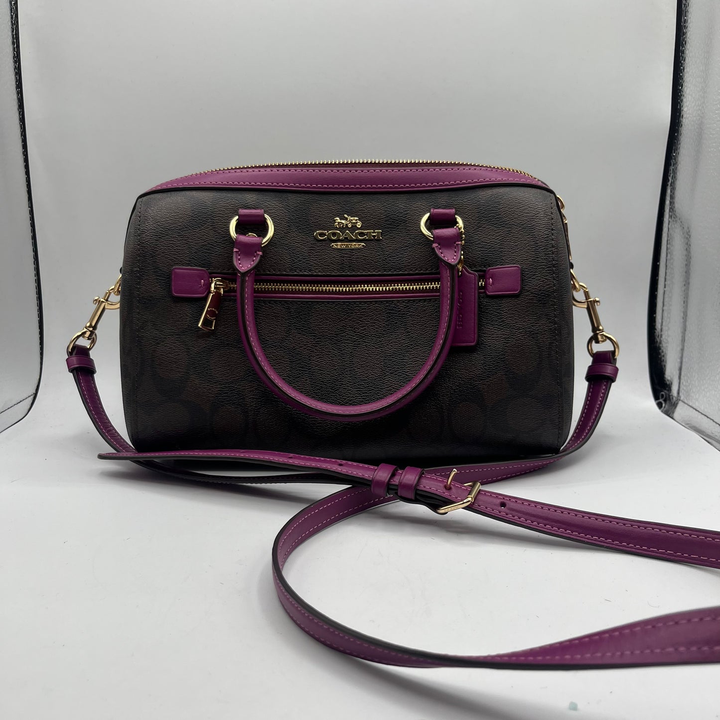 CROSSBODY DESIGNER by COACH In BROWN & PURPLE, Size: SMALL