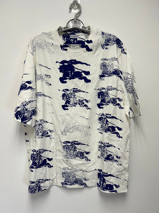TOP SS LUXURY DESIGNER by BURBERRY In BLUE & WHITE, Size: XL